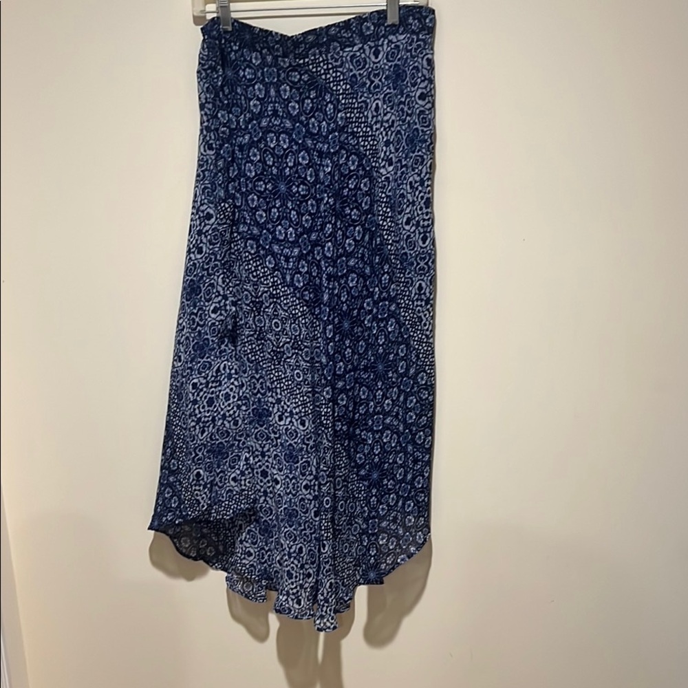 Roz & Ali 💙 Blue Patterned Women's Skirt Size Petite Large - Picture 5 of 11